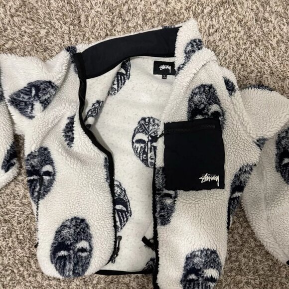 Stussy Men's Mask Jacquard Sherpa Jacket - Medium